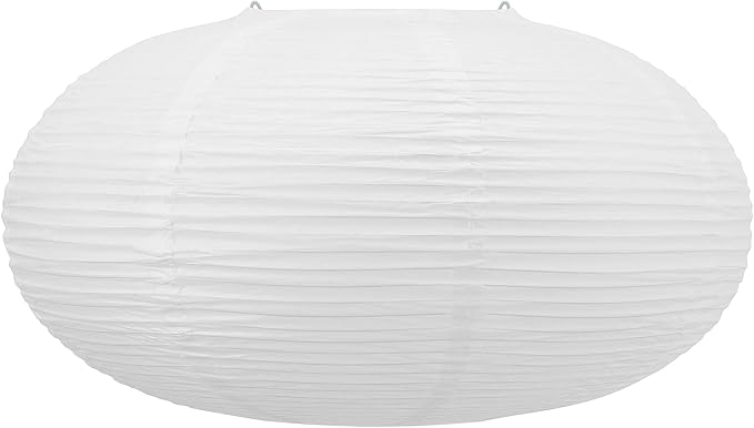 White Oval Paper Lanterns, 16.54" Large Hanging Paper Lantern Shade, 1 Pack | by Qiokhgi