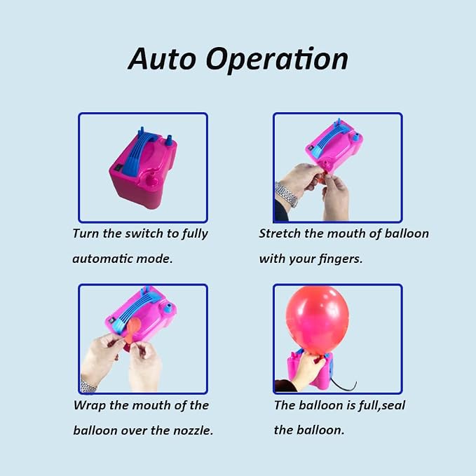 Portable Balloon Pump Powerful Electric Air Blower Dual Nozzle Balloon Fast and - Image 5