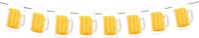 Beer Birthday Banner Beer Mug Pennant Banner by OSAMUHA