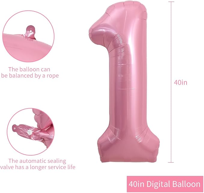 TONIFUL 40 Inch Pink Number 18 Balloon Large Foil 18th Birthday Decorations | - Image 2