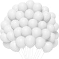 White Balloons - 5 inch 120pcs Latex - Round White Birthday Balloon, Helium by PatiCool