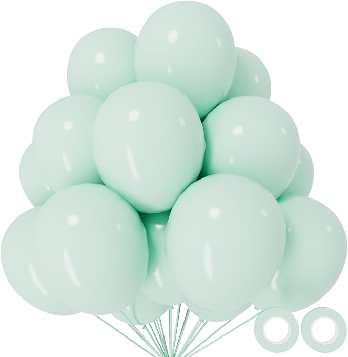 110pcs Pastel Green Balloon 12 Inch, Pastel Green Latex Balloons by KUULBELAballoons