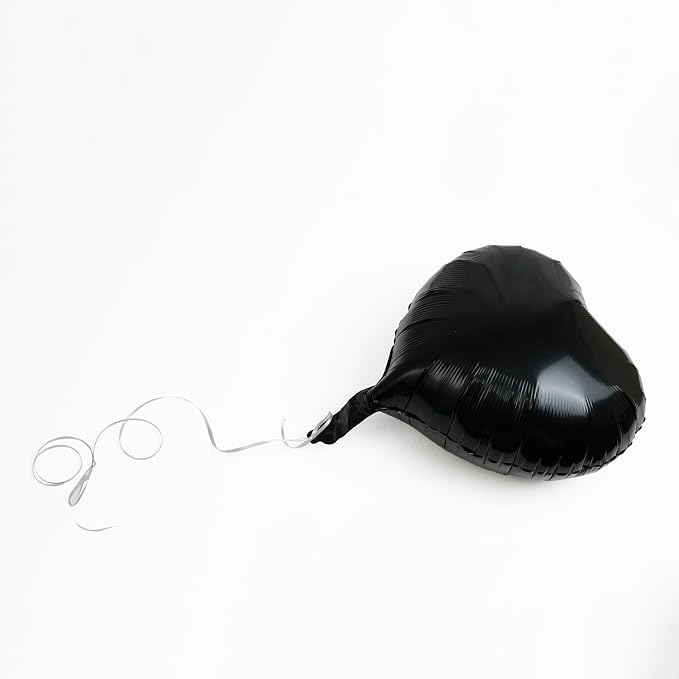 30 Pcs 18 Inch Black Heart Foil Mylar Helium Balloons - Image 6