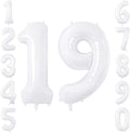 White Number 19 Balloon 40 Inch, Large White Foil Balloons by Unknown