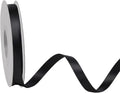 LaRibbons 3/8 Inch 25 Yard Double Faced Satin Ribbon,Black Small Satin Craft Fabric Ribbon for Gift Wrapping Floral Bouquets Wedding Party Decoration
