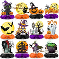 12Pcs Halloween Party Decorations Halloween Honeycomb Centerpieces for Table Double Side Spooky Witches Pumpkins Ghosts Table Centerpieces for Halloween Party Home Indoor Office Supplies Decorations by Unknown