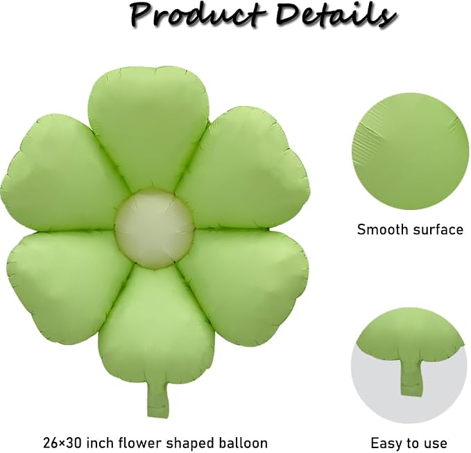 Daisy Balloons Birthday Party Decorations Green Flower Daisy Balloon Kit Shower - Image 2