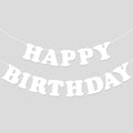 White Happy Birthday Banner Sign Birthday Backdrop Party Supplies by Adecortalk