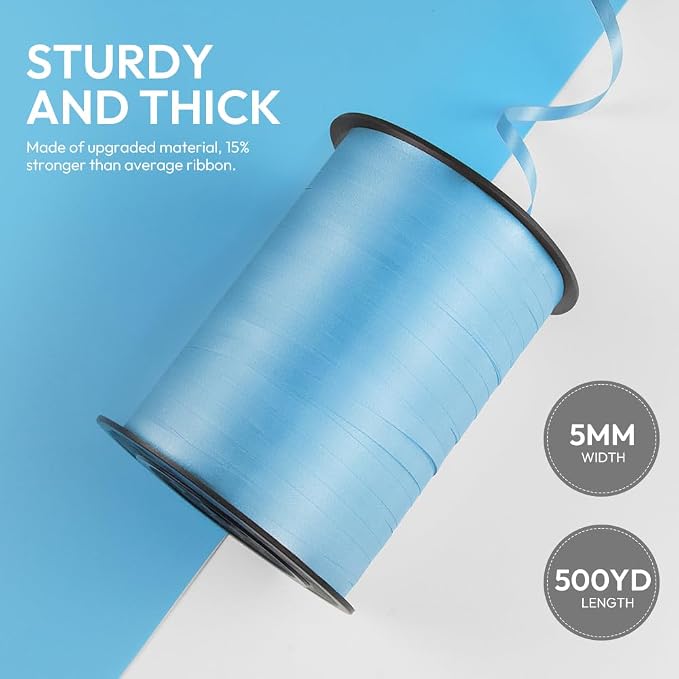 500 Yards Curling Ribbon for Gift Wrapping, 3/16" Balloon String for Christmas - Image 2