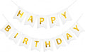 Letjolt White Golden Happy Birthday Banner Party Decorations 13 Pcs | Sparkle by Letjolt