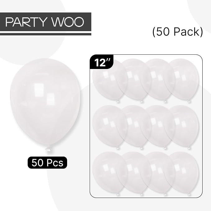 PartyWoo Clear Balloons 50pcs Transparent Latex Helium Balloons 12 Inch | - Image 7