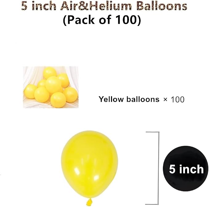 5 inch Yellow Party Balloons - Image 2
