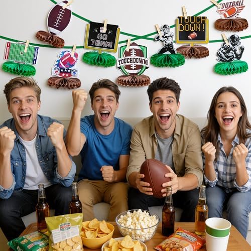 Football Party Decorations for Super Game Bowl 2027 - Game Day Honeycomb for Table Centerpiece | Football Party Decorations Favors Supplies Indoor Outdoor - Holiday Birthday Party Decor for Table Home - Image 4