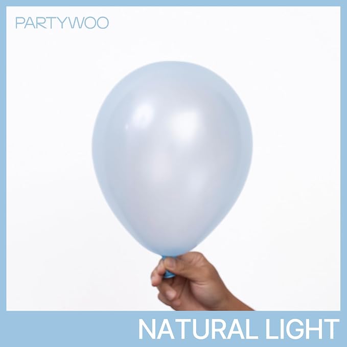 PartyWoo Pearl Light Blue Balloons 50pcs Baby Pastel Blue Color | 12 Inch - Image 2