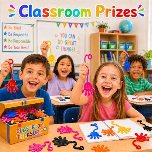 30 Pack Sticky Hands Bulk Party Favors for Kids 4-8 8-12 3-5, Stretchy Sticky Hand Slappy Hands Toys,Goodie Bag Stuffers for Kids Birthday Party,Classroom Prizes Treasure Box Toys Pinata Fillers - Image 4