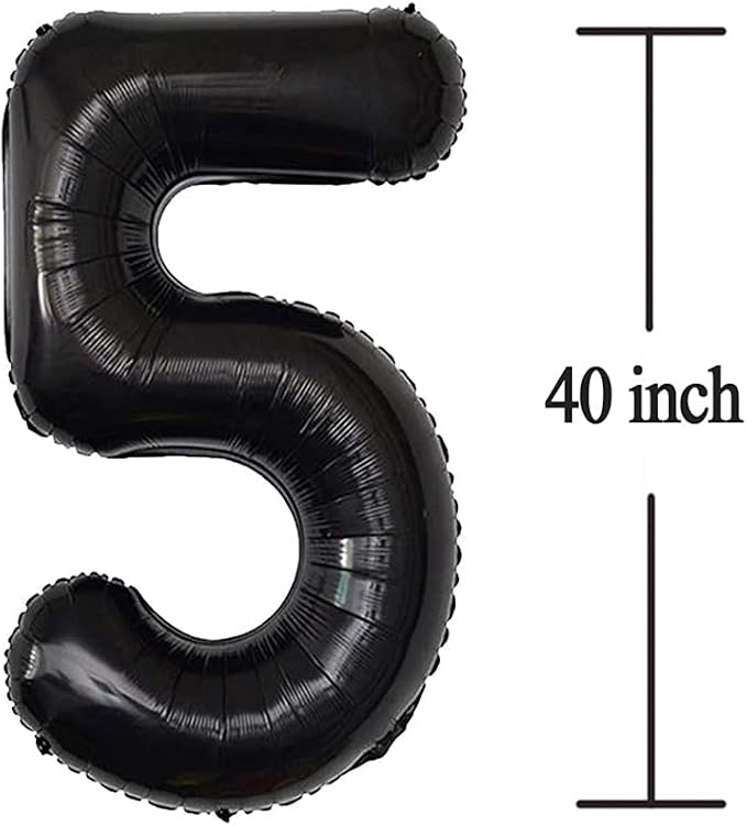 Jonhamwelbor 55 Number Balloons Black Big Giant Jumbo Number 55 Foil Mylar - Image 2