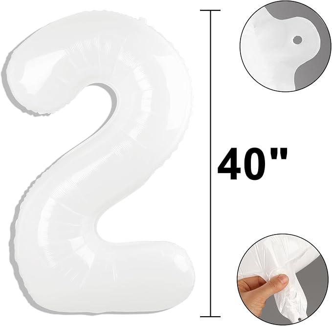 40 Inch White Number 27 Balloons Foil Digital Helium Number Balloons - Image 5
