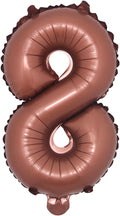 Chocolate Color Letter Number Foil balloons 1pc 16inch Alphabet Digital by RUIANSI