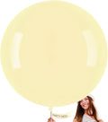 PartyWoo Pastel Yellow Balloons 4pcs Light Pale Yellow Color | 36 Inch Balloons by PartyWoo