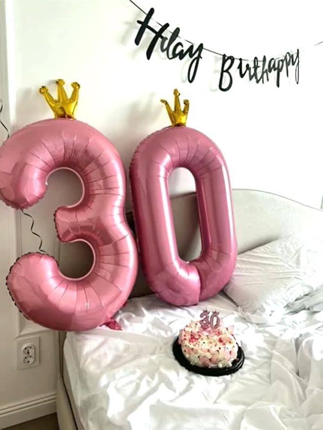 Pink Crown Number 3 Balloon 40 inch, Big Pink 3rd Birthday Party Decorations | - Image 5