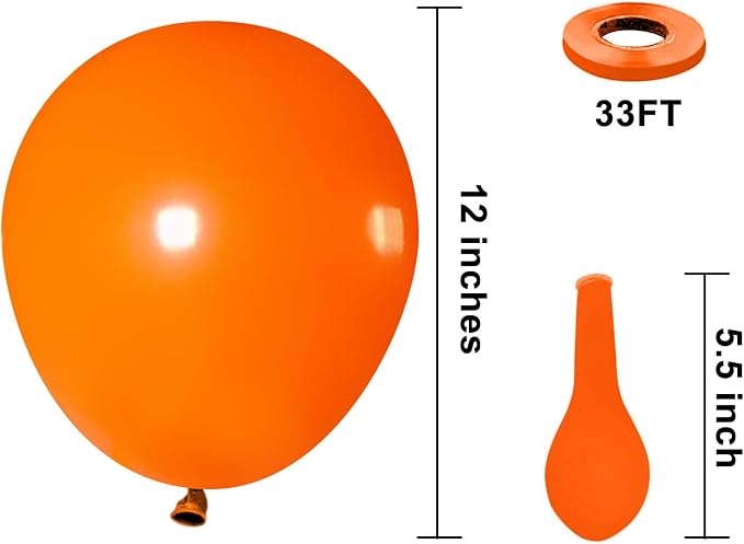 KBZVNAF Orange Latex Party Balloons 50 Pack 12 inch | Helium Matte Orange - Image 2