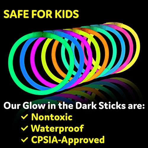 PartySticks Glow Sticks Halloween Party Supplies 100pk - 8 Inch Glow in the Dark Light Up Sticks Party Favors, Glow Party Decorations, Neon Party Glow Necklaces and Glow Bracelets with Connectors - Image 6