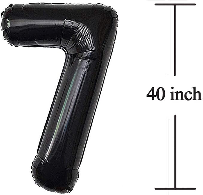 Jonhamwelbor 17 Number Balloons Black Big Giant Jumbo Big Large 17 or 71 Foil - Image 3
