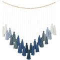 DrCor Ombre Green Boho Macrame Garland Wall Hanging Decor | Handmade yarn banner by DrCorDreamingDecor