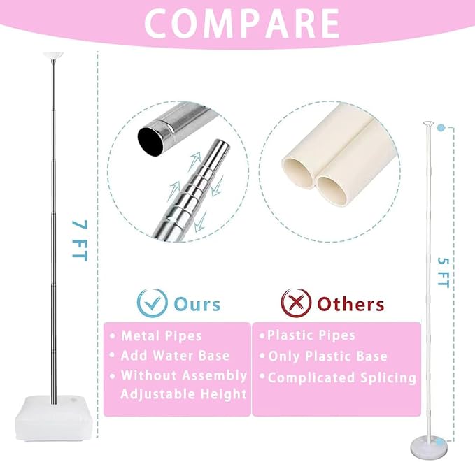 AooeDomi Metal Balloon Column Kit Set of 4, Reusable Telescopic Design - Image 3