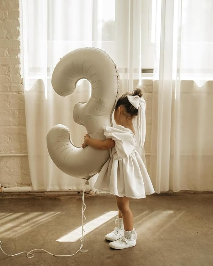 Numbers 12 Balloon 40Inch Cream Balloons - Image 3