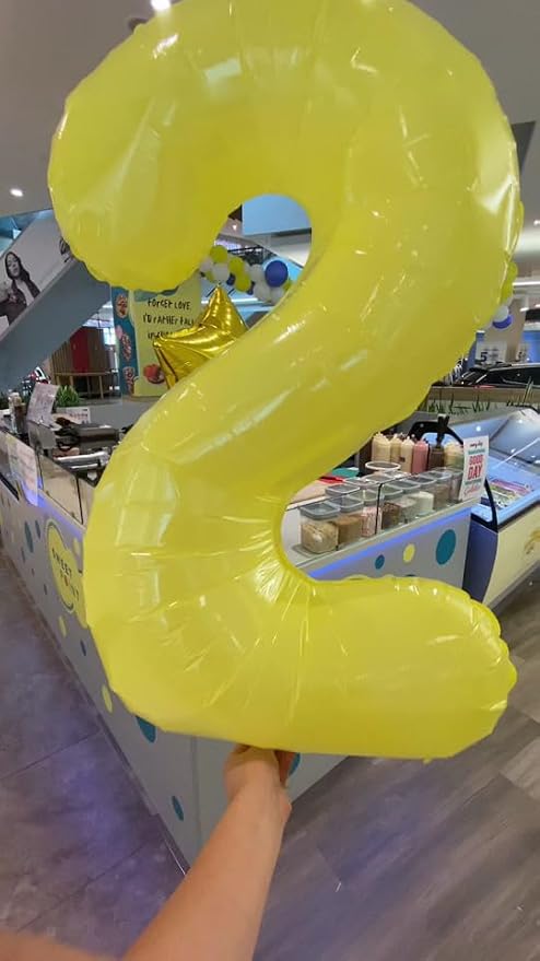 Yellow Number 2 Balloon 40 Inch - Image 2