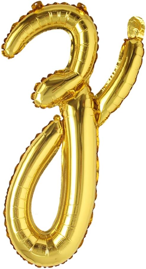 18 inch Gold DIY a-z Handwriting lowercase letters name Foil balloon Letter by REIANS