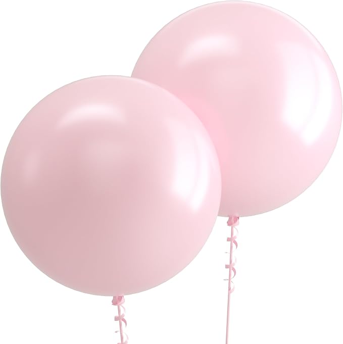 Pro Duralatex Pastel Pink Extra-Thick Balloons 12 Pack 24 inch | Round Pink by Bezente