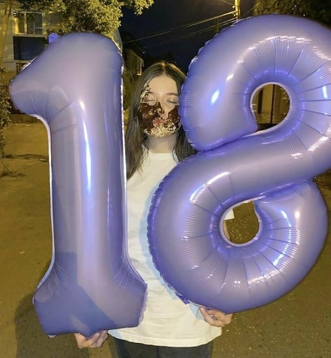 Lilac Number 1 Balloon 40 inch, Lavender Birthday Party Balloons Decorations | - Image 6