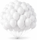White Balloons 100 Pack, Latex Party Balloons, 12 Inch Round Helium Balloon by Tamodan+for+better