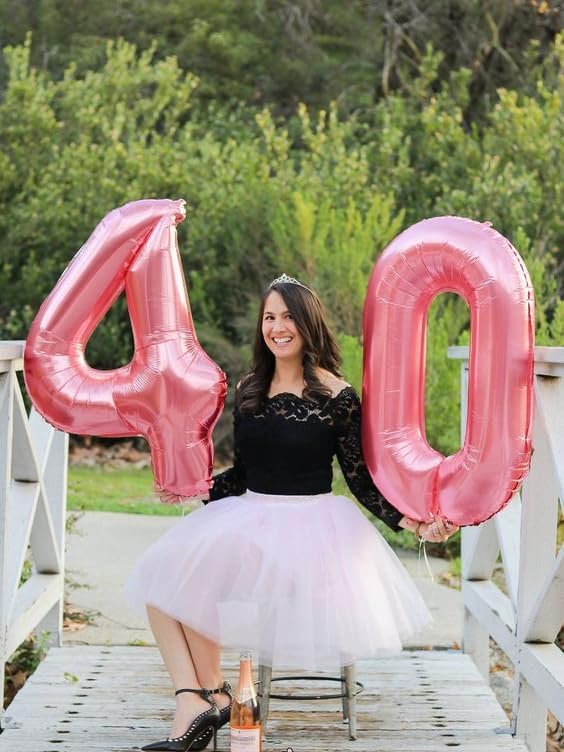 Number Balloons 40 Balloon 40 inch Pearl Pink - Image 4