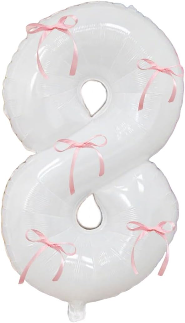 32 Inch White Number Foil Balloon by Tsangbaby