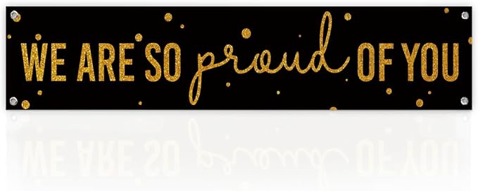 Graduation Banner, We Are So Proud of You Banner Decor, Heartfelt Celebration by Unknown