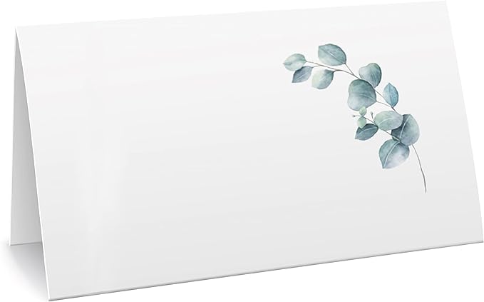 CLEVER SIGNS Place Cards for Wedding or Party, Seating Place Cards for Tables, Scored for Easy Folding, Flower Design 100 Pack, 2 x 3.5 Inches