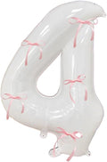 32 Inch White Number Foil Balloon by Tsangbaby