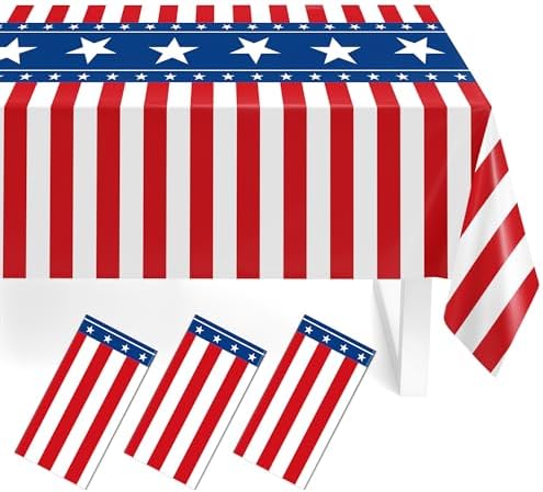 3 Pack Patriotic Tablecloths,American Flag Tablecloth,Patriotic Decorations by Childom