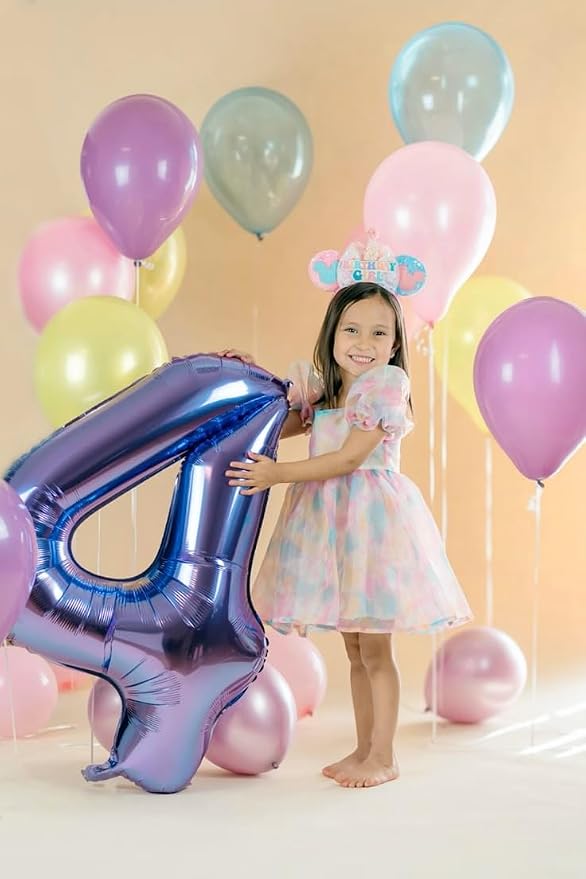 2 Balloon 40 Inch Number Balloons Purple Birthday Decorations - Image 3