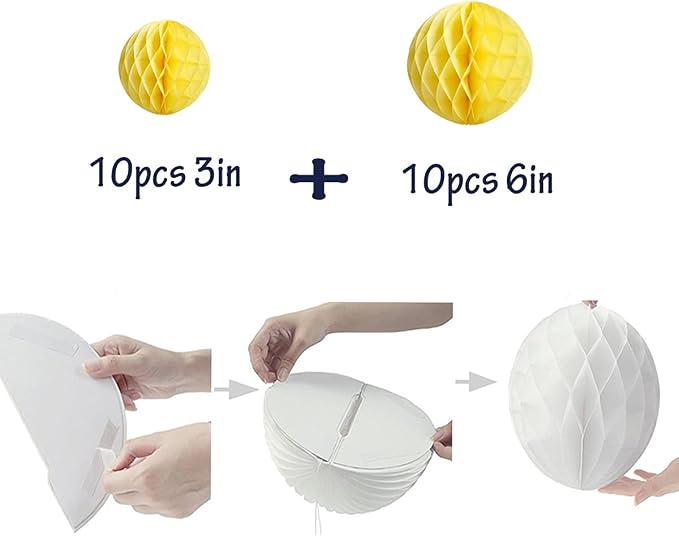 20pcs Honeycomb Flower Balls Party Honeycomb Balls Decoration Paper Flower - Image 2