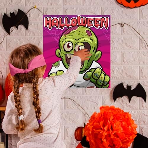 OHOME Halloween Games for Kids - Pin The Eyeball on The Zombie Game | Halloween Crafts Toys Gifts Birthday Party Supplies for Kids | HALLOWEEN Treats Activities Party Favors Decorations for Family - Image 6