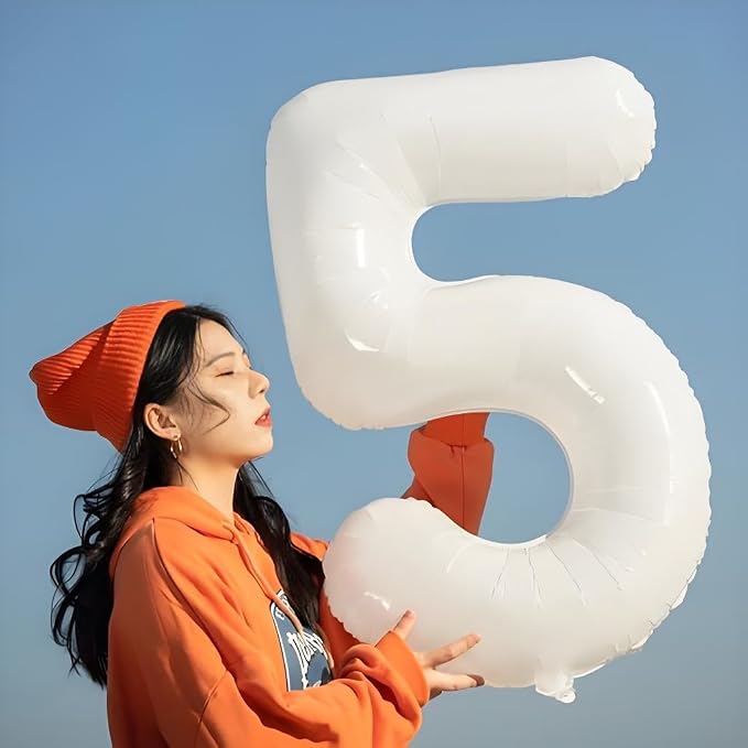 Number Balloons 40 Inch White 4 Balloon - Image 3