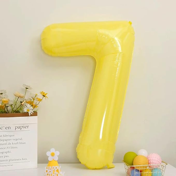 40 inch Yellow Number Balloon Giant Foil Helium Balloons Number 7 Balloon - Image 4