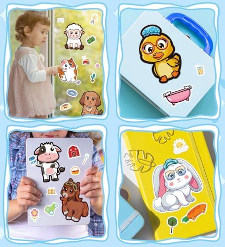 HSHFAMIIY 24 PCS Animal Face Stickers – DIY Decorative Animal Character Stickers for Crafts, Scrapbooking, Party Decorations, Gift Wrapping & Holiday Projects - Image 5