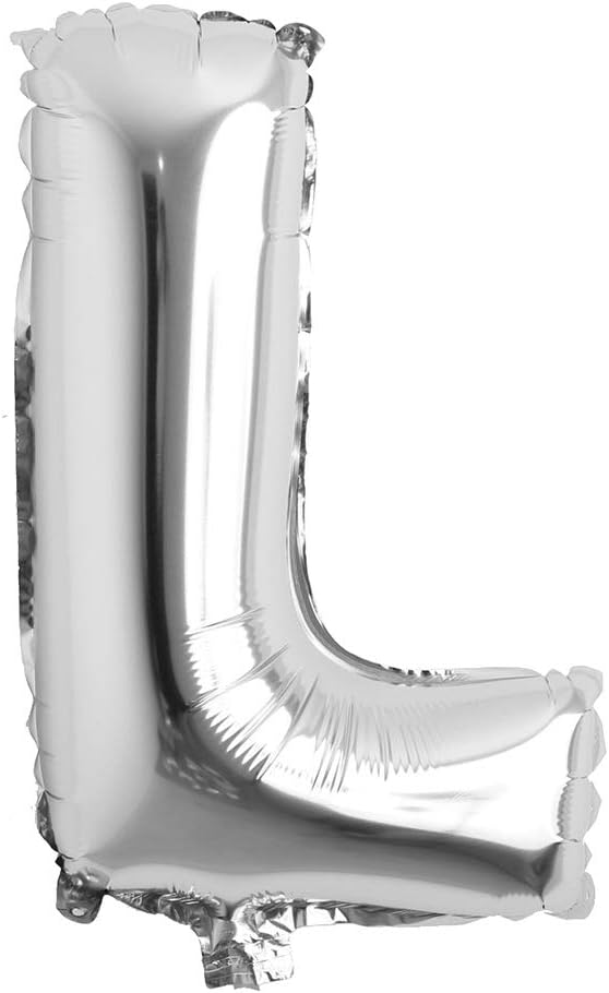 16" inch Single Silver Alphabet Letter number Balloons Aluminum Hanging Foil by REIANS