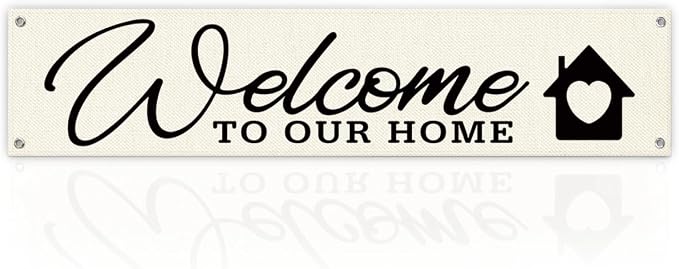 Welcome Banner Decor for Home, Rustic Wall Decor for Entryway, Welcome To Our by Unknown