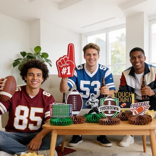 Football Party Decorations for Super Game Bowl 2027 - Game Day Honeycomb for Table Centerpiece | Football Party Decorations Favors Supplies Indoor Outdoor - Holiday Birthday Party Decor for Table Home - Image 6